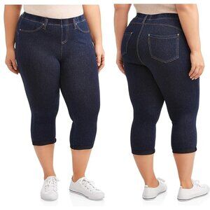 Women's Terra & Sky Pull On Mid Rise Capri Length Jeggings Size 5X (32W-34W} NWT